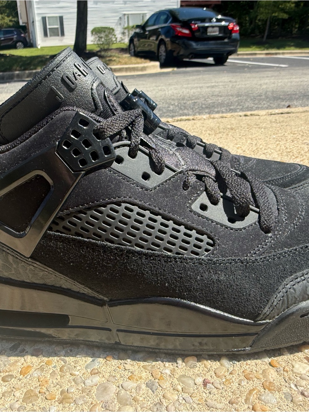 Jordan Black Cat Spizike Men's All-Black Suede High-Top Sneakers